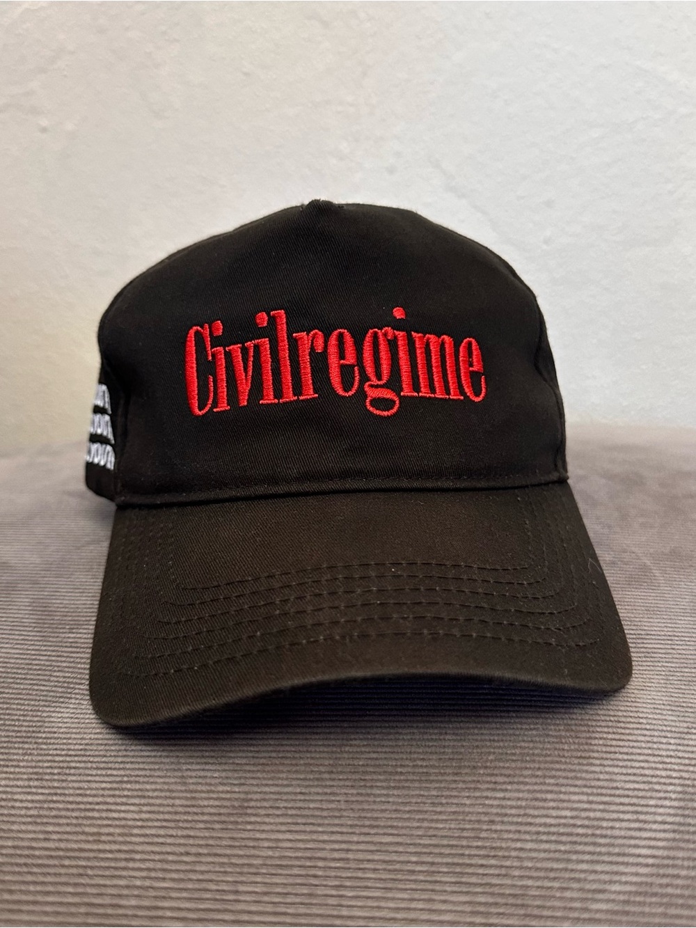 Civil Regime Rebel Youth Black Strap Back Trucker Hat Cap Adjustable OSFM